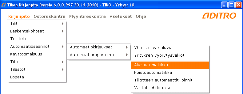 Maaliskuu 2012 7 (84) 1.1. Uuden ylläpidon taulut Uusi ylläpito ei sisällä kaikkia ylläpidon tauluja. Alla lueteltuihin tauluihin siirrytään vielä vanhan ylläpitovalikon kautta.