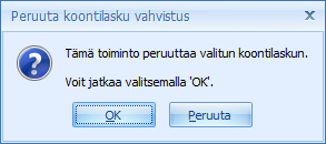 (102/118) Koontilaskulta voidaan poistaa laskuja Laskut alakansiossa, kts. kuva yllä.