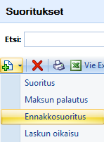 (85/118) Suoritus ikkunaan tehdään tarvittavat muutokset/lisäykset. Tarkistetaan, että suorituksella on oikea Kirjauspäivä, pankkitilitiedot, Suoritussumma sekä Maksaja.