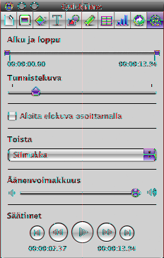 Median toistoasetusten säätäminen Jos et halua käyttää koko ääni- tai elokuvatiedostoa diaesityksessä, vaan haluat rajoittaa toiston tiettyihin osiin, voit määritellä tämän QuickTime-asetuksissa.