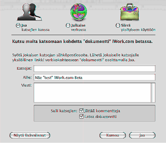 Voit käyttää esitystä miltä tahansa tietokoneelta, jossa on tuettu verkkoselain, sähköpostitili ja Apple-tunnuksesi. Apple ID:si on sama kuin MobileMe-tilaajanimesi tai itunes Store -tilisi tunnus.