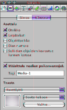 Kantadiatyökalujen käyttäminen Voit käyttää kantadiajärjestäjää ja Kantadia-asetuksia kantadiojen parissa työskentelyyn.