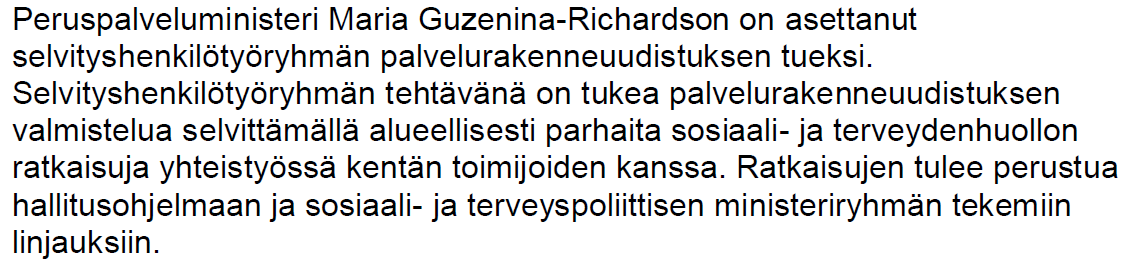 Selvityshenkilötyöryhmä