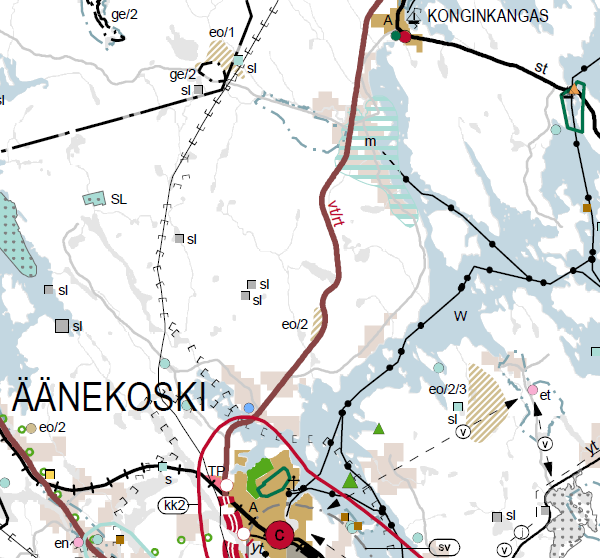 9 Keski-Suomen maakuntakaavan ote: ei merkintöjä kyseisellä