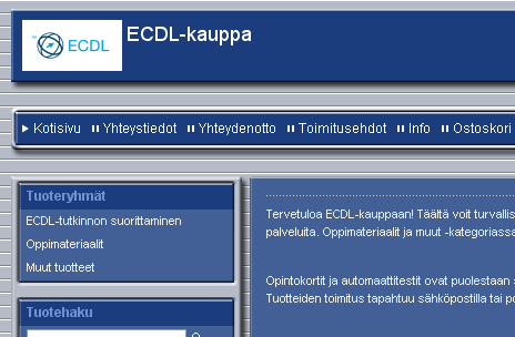 Sivu 4 ECDL-VERKKOKAUPPA AVAUTUU 15.6.2007 ECDL FINLAND laajentaa palvelukonseptiaan ja ottaa käyttöön verkkokauppapalvelun.