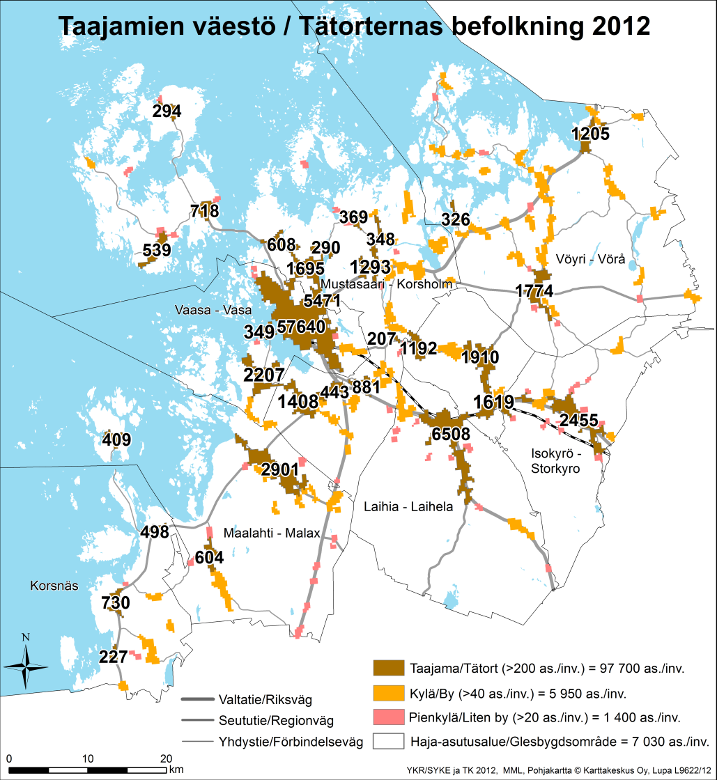 Vaasan seudulla asuu 112 824 asukasta (31.12.2013). 2000-luvulla seudun väestö on kasvanut n. 7 200 henkilöllä. Viimeisen 7 vuoden aikana keskimääräinen kasvu on ollut n. 830 asukasta vuodessa (n.