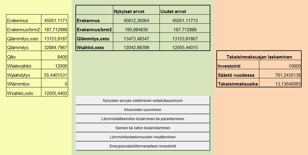 51 Kuva 7.5. Esimerkki energialaskurin lomakkeesta, jolla kerätään tietoa energialaskentaa varten. Kuvassa 7.