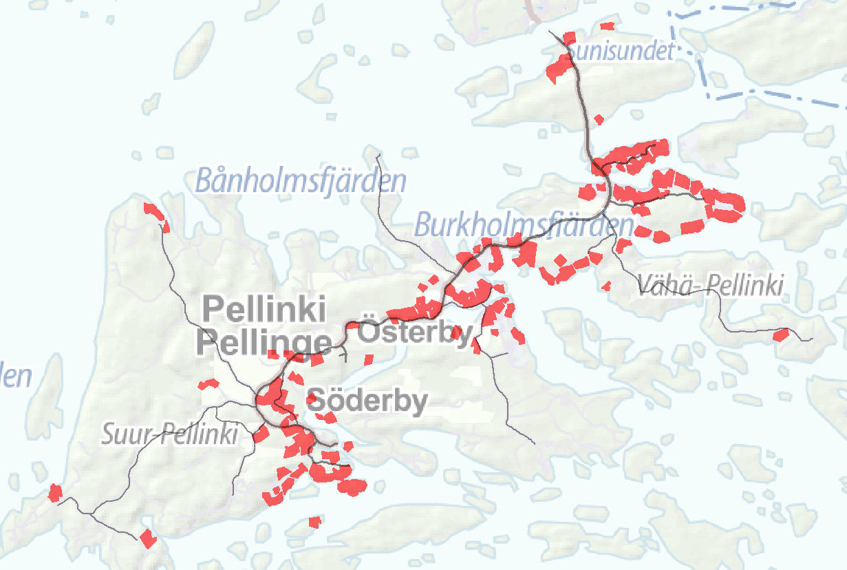 5 4. VANHAT ARVOKKAAT KYLÄALUEET Vanhat arvokkaat kyläalueet sijoittuvat pääosin Söderbyn, Österbyn kyliin sekä Vähä-Pellinkiin ja Tullandetille.