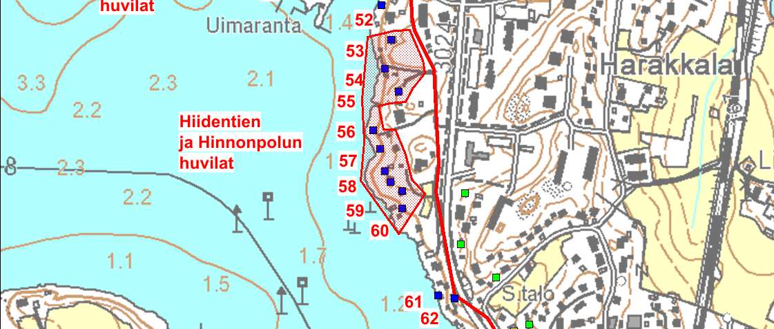 6 Huvila-alueet rajautuvat pääosin taajamakauden omakotialueisiin ja Hollon sahan paikalle rakennettuun uimarantaan. Kohteet ja aluekokonaisuudet: Kostinpolun ja Kuokkalankosken huvilat: 5.