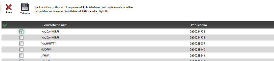 mitään, vaan kaikki tiedot tulee olla tallennettu jo aiemmin (lajikkeet, sopimukset ym.