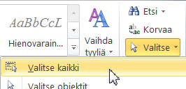 Word 2010 Perusteet s. 11/34 Kappalemuotoilulla muokataan koko tekstikappaleen ominaisuuksia, kuten sarkaimet, sisennys, riviväli, kappaleiden väli ja taustaväri.