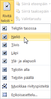 Word 2010 Perusteet s. 25/34 Vapaasti aseteltavan kuvan määritykset Joskus kuva on saatava sijoitetuksi esimerkiksi tekstin oikealle puolelle, kuten kuva alla oikealla.