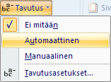 Word 2010 Perusteet s. 33/34 Joskus asiakirjassa voi olla paljon esimerkiksi teknistä sanastoa, jolloin tekstissä on suhteettoman paljon punaisella merkittyjä oikeinkirjoitusvirheitä.