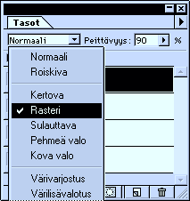 1 Kun Kello-taso on edelleen aktiivinen, osoita Tasot-paletissa Peittävyys-kentän vieressä olevaa nuolta ja vedä liukusäädin arvoon 50 %.