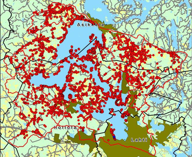 24 Kuva 16. Vesijärven valuma-alueen kiinteistökohtaiset jätevesitarkastukset vuosina 2003-2006 (Keto 2008).