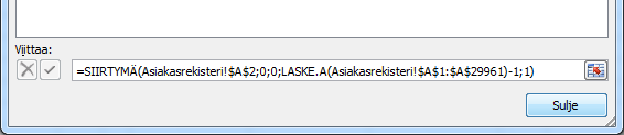 Yhdistelmäruutu eli pudotusvalikko (Combo box) Ennen pudotusvalikon luomista on oltava valmis luettelo josta tiedot haetaan. Napsauta Asiakasrekisteri-taulukkovalitsinta.