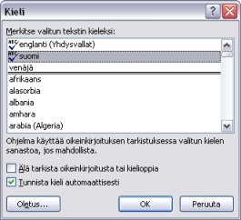 16 Yläikkunassa näkyy punaisella virheellinen sana ja alaikkunassa Wordin ehdotus korvaavaksi sanaksi.