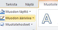 Näitä painikkeita löytyy muotoile-valintanauhasta. Painikkeiden käyttö 1. Valitse ensin kuva-objekti, jonka värin haluat vaihtaa 2.