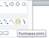 Kotiope Aarno Hyvönen p. 045 349 05 99 10/13 Puolivapaa piirto -työkalulla voit piirtää täysin vapaasti kun hiiren näppäin on pohjassa ja kun ei ole se tekee suoraa viivaa.