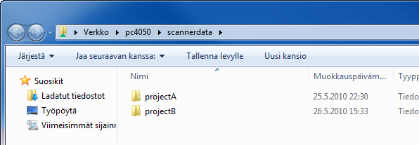 Peruskäyttö 10 Valitse lisätty käyttäjä, Muokkaa ja Lue ja suorita -oikeudet ja napsauta OK. [Polku]-tarkistus Tarkista dokumentin jaetun kohdekansion jaettu nimi.