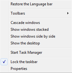 Windows 7 8 Ikkunoinen järjestäminen työpöydällä Windows 7:lla voi järjestää suurennetut ikkunat näytölle eri tavoin: 1. Napsauta hiiren oikealla painikkeella tehtäväpalkin tyhjää osaa. 2.