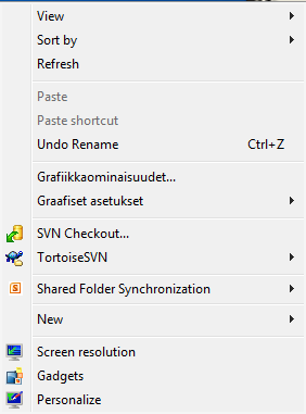 Windows 7 11 KÄYTTÖYMPÄRISTON MUKAUTTAMINEN Kuvakkeet Työpöydällä ja kansioissa on erilaisia kuvakkeita: Ohjelman/kansion/tiedoston kuvake.