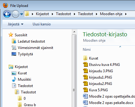 23 3. 5. 4. 4.2 Medialeikkeen lisääminen Metropolian Moodleen on asennettu seuraavat mediasoittimet: Mediasoitin Tiedostomuodot Erityistä MP3 audio.mp3.