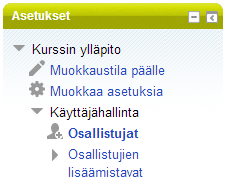 Kun kurssiavain on asetettu, täytyy opiskelijan kirjoittaa se ennen kurssille liittymistä.