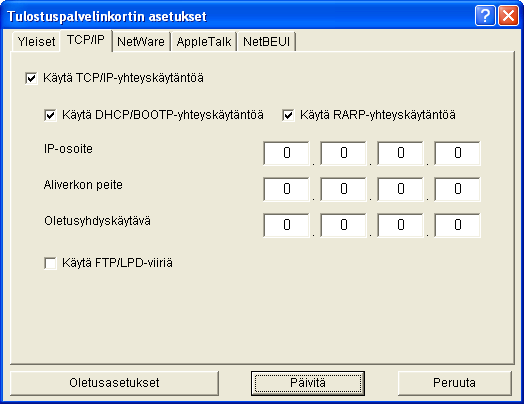 LAITTEEN IP-OSOITTEEN ASETTAMINEN 8 Napsauta "NICManager"-painiketta. 3 Käynnistä laite uudestaan. Kytke laitteesta virta pois ja kytke se takaisin.