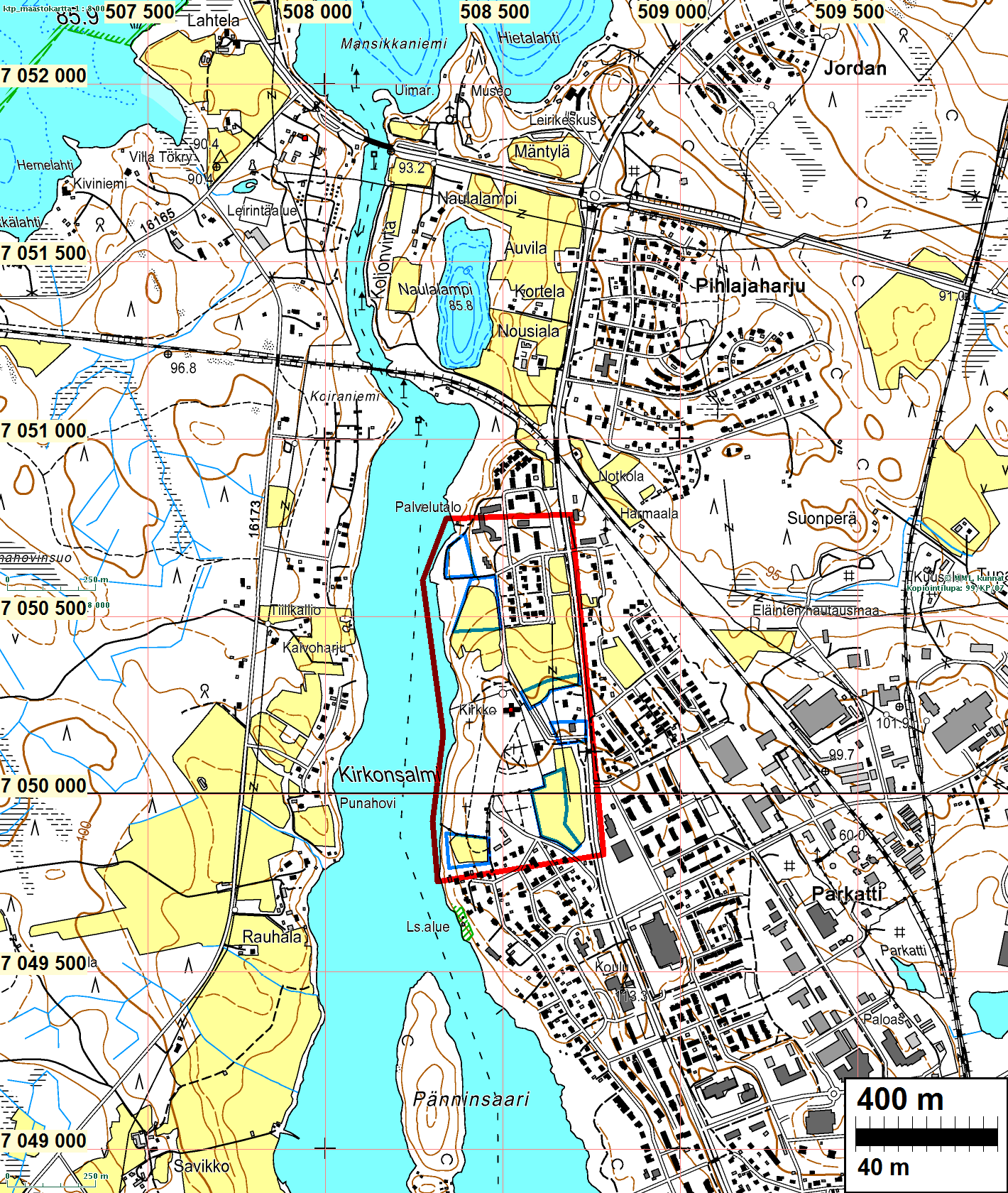 3 Yleiskartta Yleiskartta 1. Tutkimusalue rajattu punaisella.