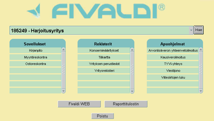 25 8 ISO MYYNTIRESKONTRA Joillakin yrityksillä on käytössä Fivaldin erillinen myyntireskontra, jonne laskut syötetään yksittäin.