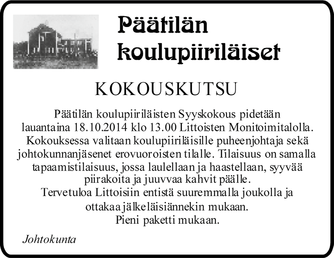 6 JOHANNES-SEURAN MATKAT VUODELLE 2014 MUUT MATKAT 3. JOULUINEN MATKA TALLINNAAN...21.-23.11. 2014 Muutokset mahdollisia. Matkaemäntänä Johannes-Seurasta: Liisa Katajainen, puh 040-7410425.