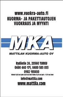 16 VETOAKSELI 1 / 2015 Linjaliikenne Muurinen Oy Autokatu 11, 20380 Turku Puh. 02 238 2800 Fax. 02 238 5519 www.muurinen.