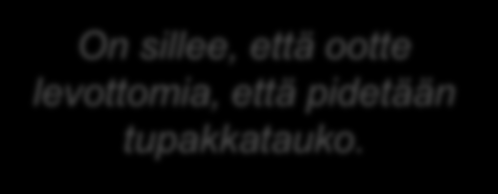 Suoraa puhetta nuorilta Ekana päivänä oltiin, että oppilaitos on savuton, että täällä ei saa polttaa, mutta röökipaikka on tuolla.