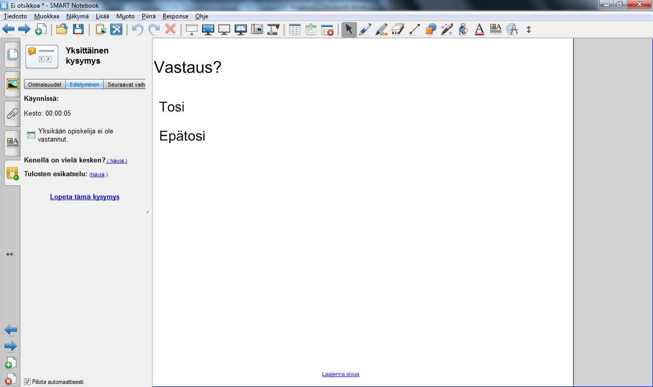 Oppilaille kannattaa korostaa sitä, ettei Sign Outnappia pidä painaa, koska opettaja voi tehdä jatkokysymyksiä samalla arviointitunnuksella.