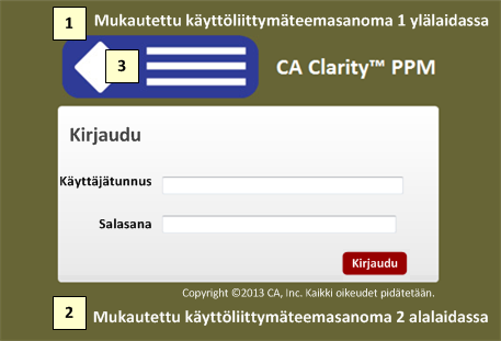 Järjestelmä on poissa käytöstä sunnuntain 15.4. kello 23.30 ja maanantain 16.4. kello 3.30 välisen ajan. 1. Kirjautumissivun yläreunan sanoma Voit lisätä palveluilmoituksen tai mukautetun sanoman kirjautumissivun yläreunaan.