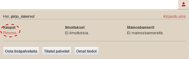 Kaupan perustiedot Muokkaa kaupan tietoja -kohdassa annetaan kaupalle nimi, kirjoitetaan kuvausteksti ja lisätään banneri- sekä kaupan kuva MUISTA AINA TALLENNUS KUN