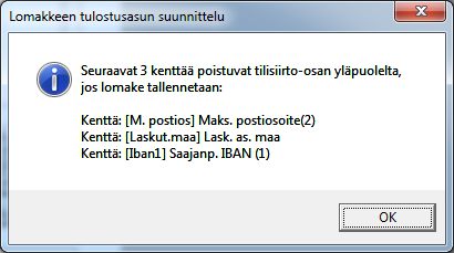 Marraskuu 2011 42 (79) Kun mallilomake LASKU0000_00FIN (reskontrassa KORKO0000_00FIN ja KARHU0000_00FIN) on otettu käyttöön omaan lomakekantaan, voi SEPA tilisiirron kopioida omille laskulomakkeille