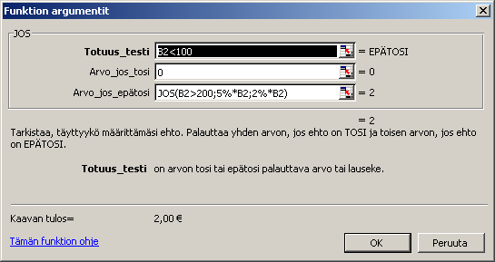 29. Excelin JOS -harjoituksia Tee tehtävän harjoitukset omiin taulukoihin. Niitä varten ei ole valmiita taulukkopohjia.