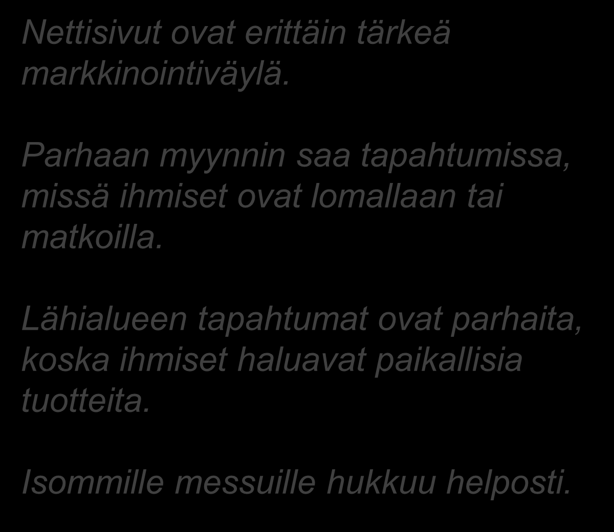 Tuotteiden myynnistä Nettisivut ovat erittäin tärkeä markkinointiväylä.