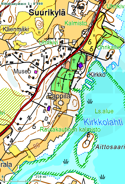 Ote peruskartasta 3121 03 Sysmä ( Maanmittauslaitos).