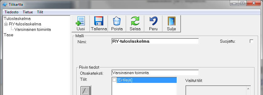 Miten luon tuloslaskelman pääotsikot? Tämä ohje lähtee tilanteesta, jossa tilikartta on täysin tyhjä.