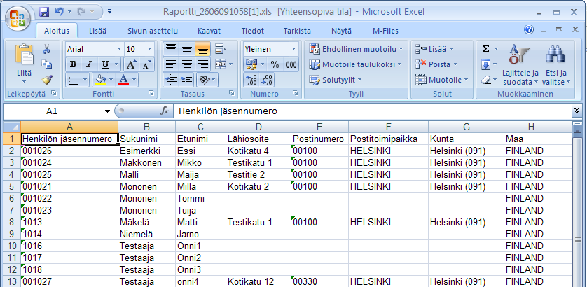 Excel-raportti 3.5 Sähköpostin lähetys Ohjelmistosta on helppoa lähettää suuriakin sähköpostimääriä, koska ohjelmiston käyttö ei hidastu, vaan sähköpostit lähetetään käytön taustalla.