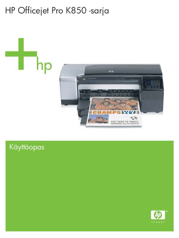 Yksityiskohtaiset käyttöohjeet ovat käyttäjänoppaassa Käyttöohje HP OFFICEJET PRO K850DN Käyttöohjeet HP OFFICEJET PRO K850DN Käyttäjän opas HP