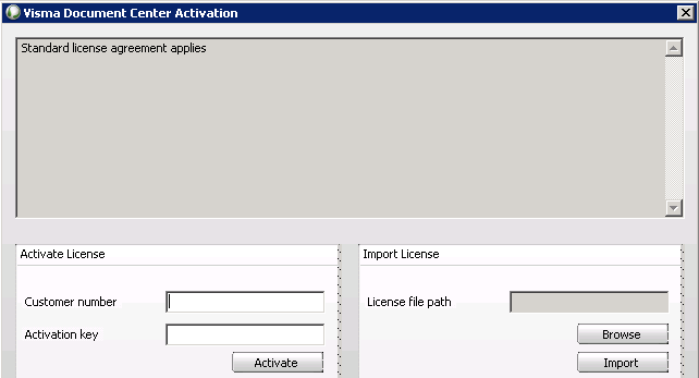 Client-asennuksen konfiguroinnit 5. Käynnistä Visma Document Center kuvakkeesta asennuksen jälkeen. Yrityksen valinta. 6.