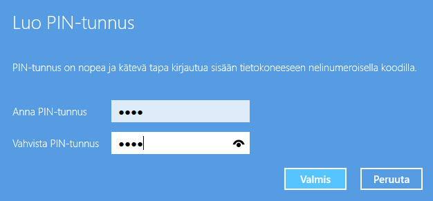 Windows 8.1 s. 44/60 Kuvasalasanan asetukset Kuvasalasanan asetuksia voi muuttaa käyttäjän asetuksista, jotka löytyvät kohdassa Kuvasalasanan määrittäminen s. 43 kerrotusta paikasta.