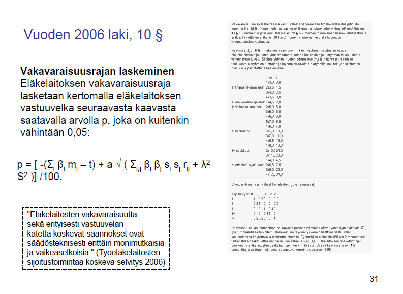 Kysymys siitä, miksi työeläkevaroja rahastoidaan, mitä