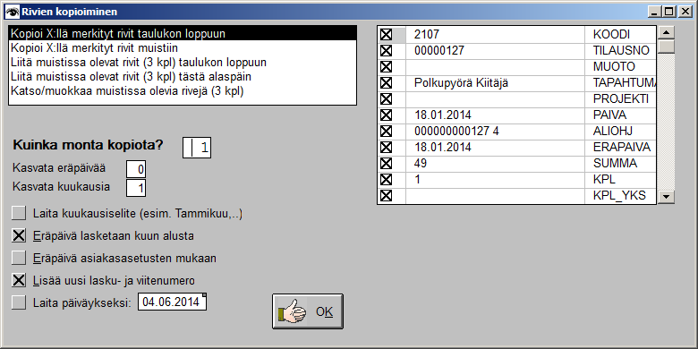 7.6.2013 Vcard export toiminto. 15.6.2013 Osoitetulotuksessa useita parannuksia mm. kuvien liitämisen osalta. 18.6.2013 Tili- ja viitetietojen haussa parannuksia. 12.7.2013 Laskutusohjelma tukee uusia EMVLumo -maksupäätteitä.