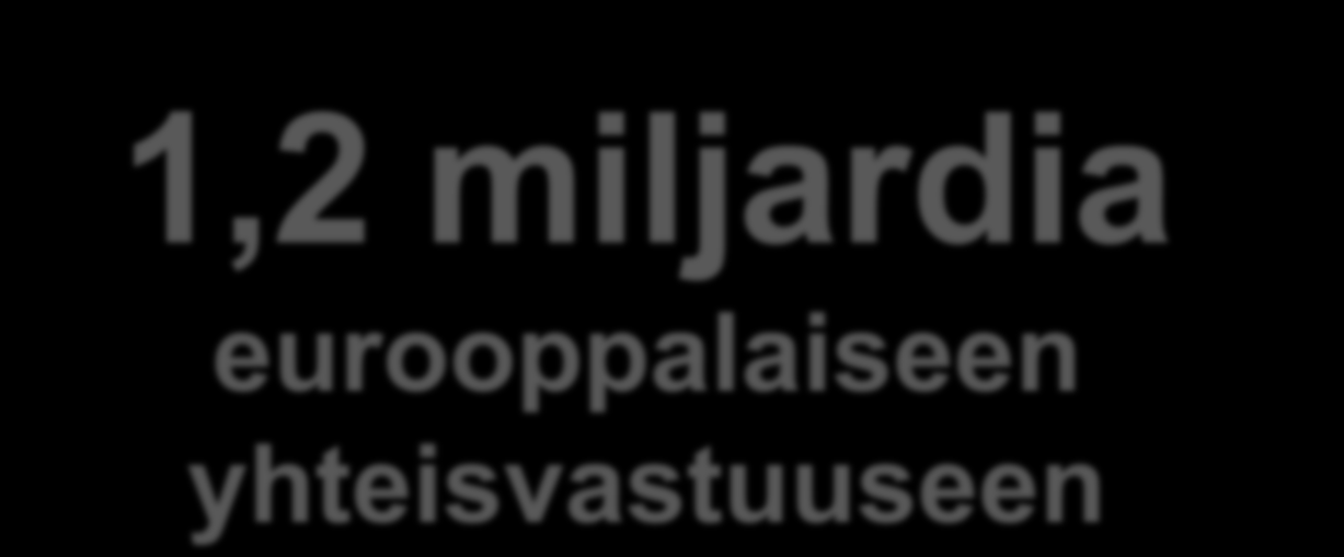 KRIISIEN VARALLE KERÄTYN VERON KOHTALO 1,2 miljardia 270 milj.