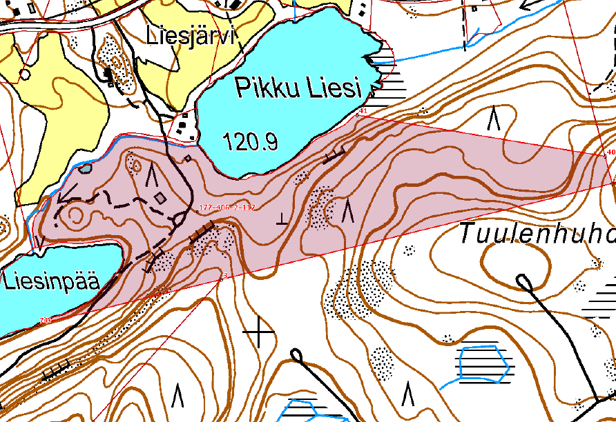 2:117 Kuva 2. Moision tilan rajaus. Tavoitteet Kaavoitustyö on käynnistetty maanomistajan aloitteesta. Tarkoituksena on suunnitella Moision tilan ranta-alueiden maankäyttö.